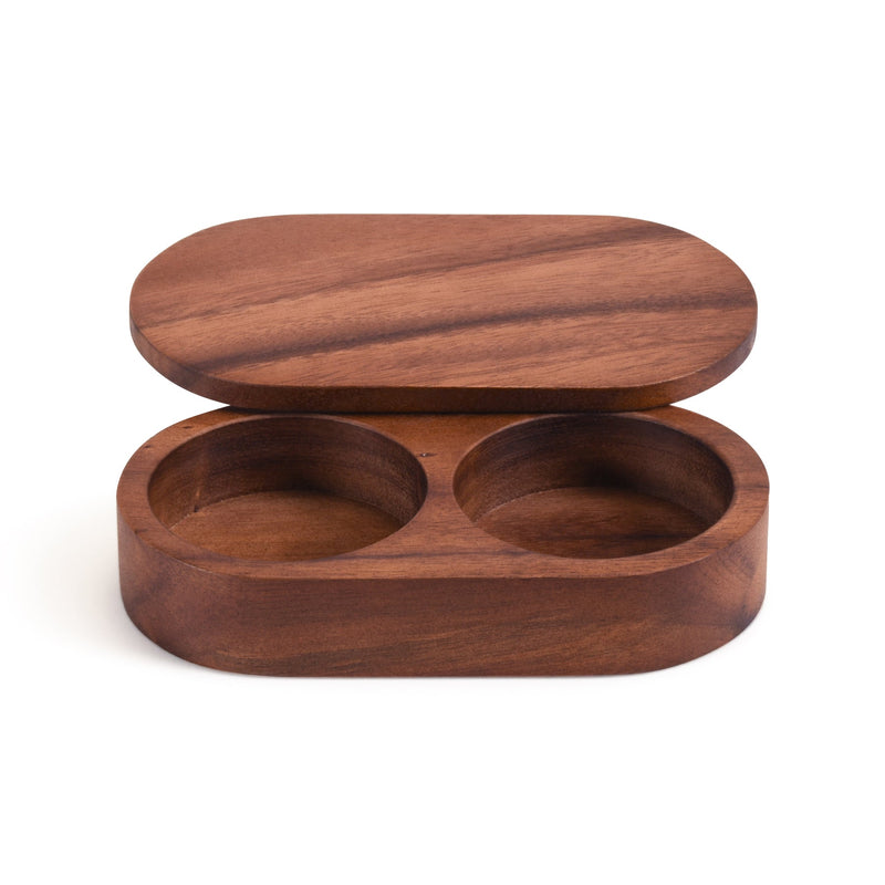 Wooden Salt & Pepper Pinch Pot with Cover