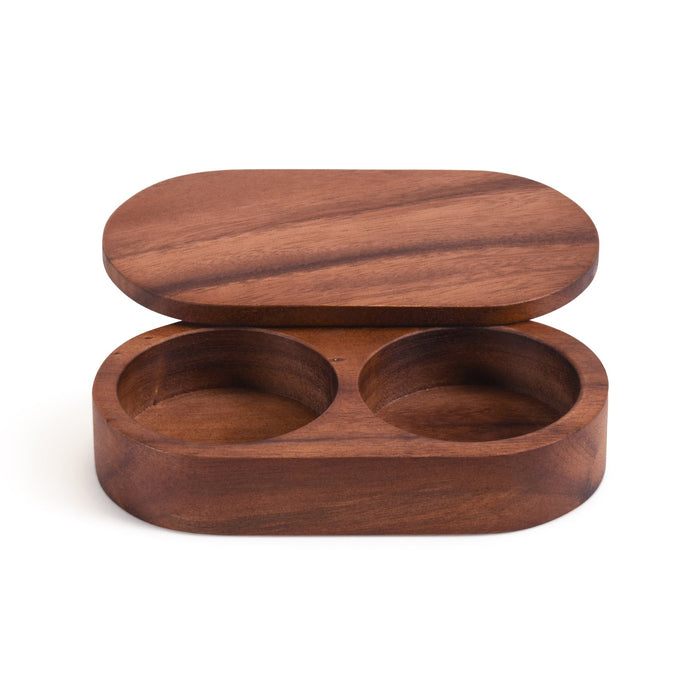 Wooden Salt & Pepper Pinch Pot with Cover
