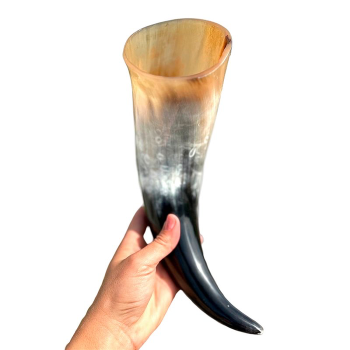 Polished Cow Horn Drinking Cup – Handcrafted from 100% Real Cow Horn