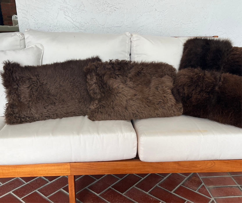Buffalo Hide Accent Pillow – 12x20 | Rustic Luxe Home Décor