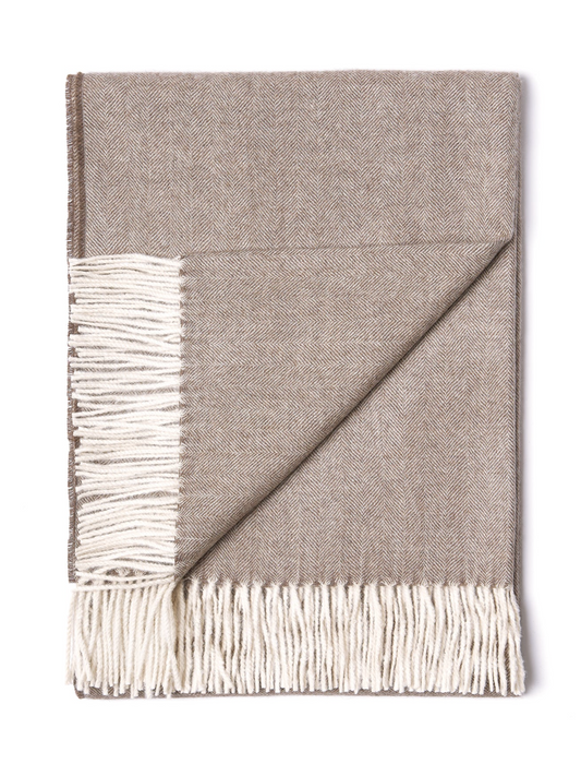 Baby alpaca blanket - tobacco
