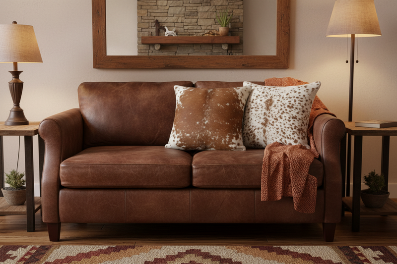 Cowhide Pillow Cover Brown and White Speckled 16x16 (Copy)