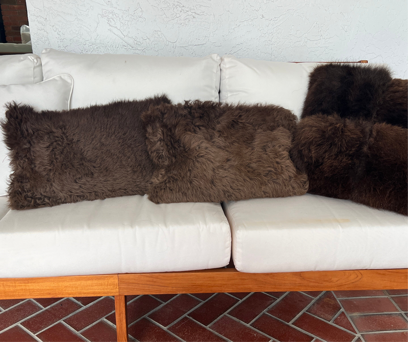 Buffalo Hide Accent Pillow – 12x20 | Rustic Luxe Home Décor
