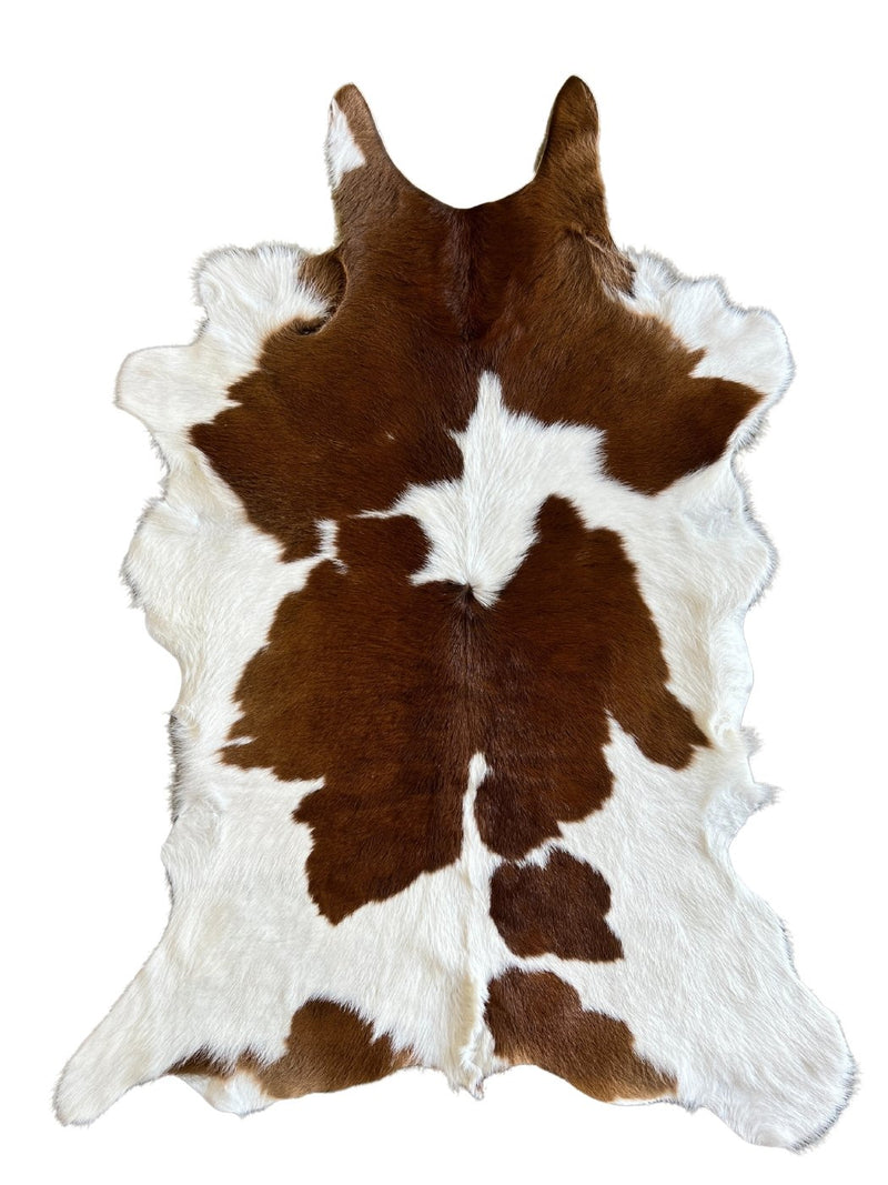 Calf Hair-On Hide Rug Brown and White | Natural Shape Large
