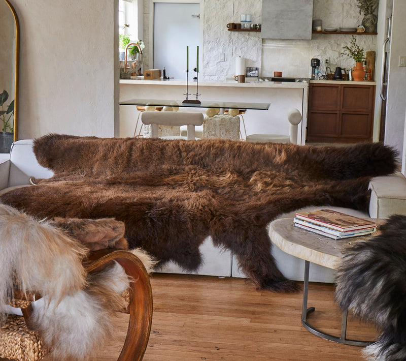 The Signature Luxe Bison Hide (Large) & Bison 12"x20" Pillow Bundle