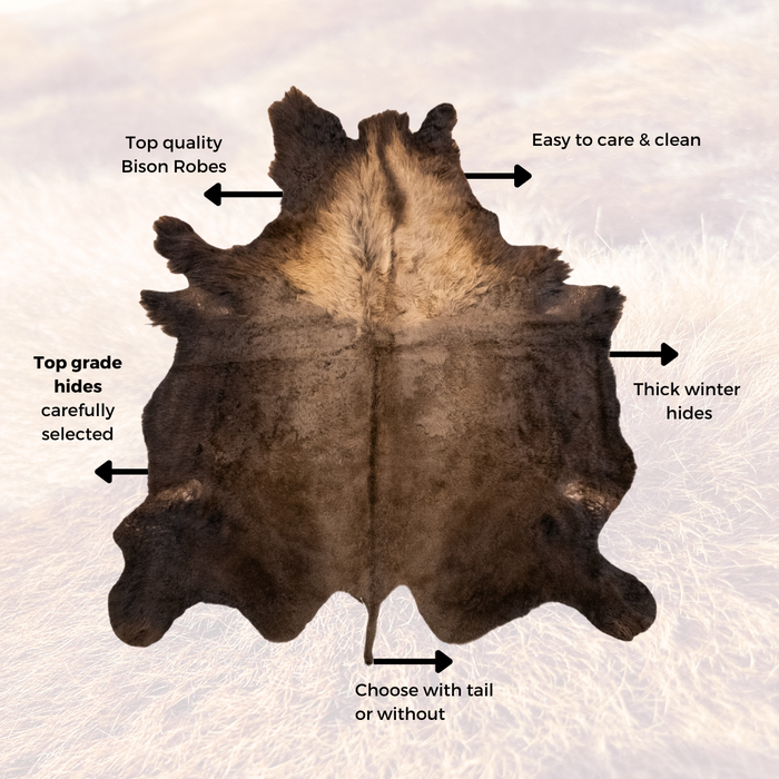 Buffalo / Bison Rug  Hide - Deluxe - LARGE