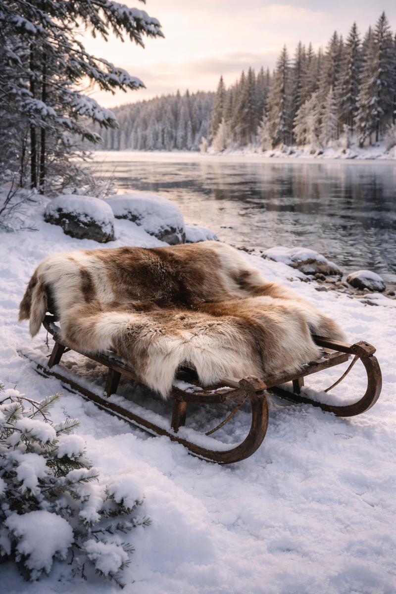 Reindeer Hide Rug | Weather-Resistant Nordic Reindeer Skin