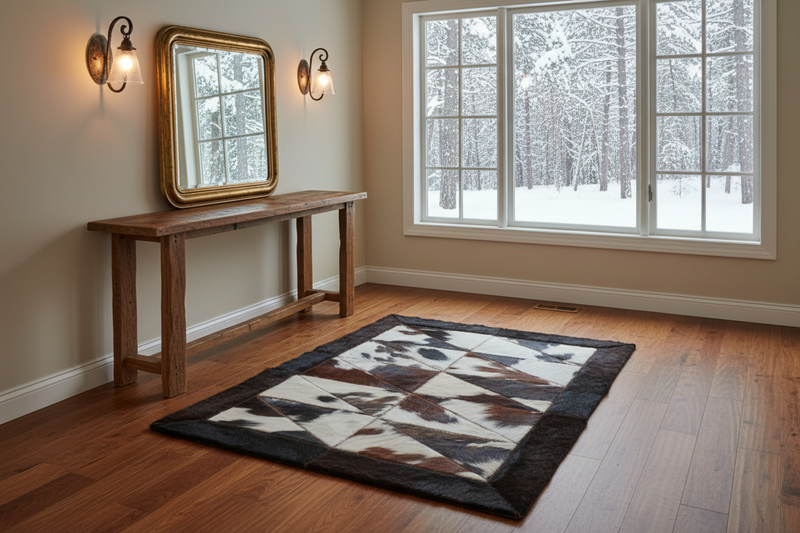 Rectangle Patchwork Area Rug - Bison Edge 2'x3' - Tricolor