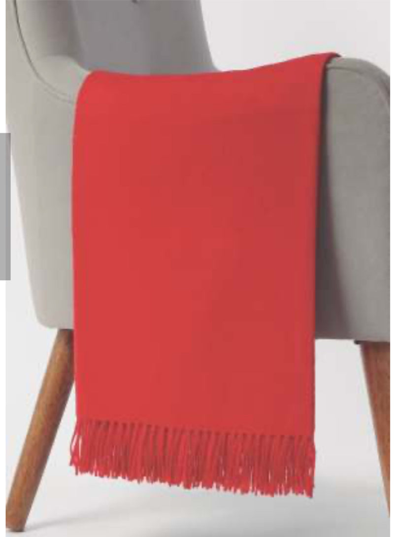 Premium Baby Alpaca Blanket – Woven Design Red