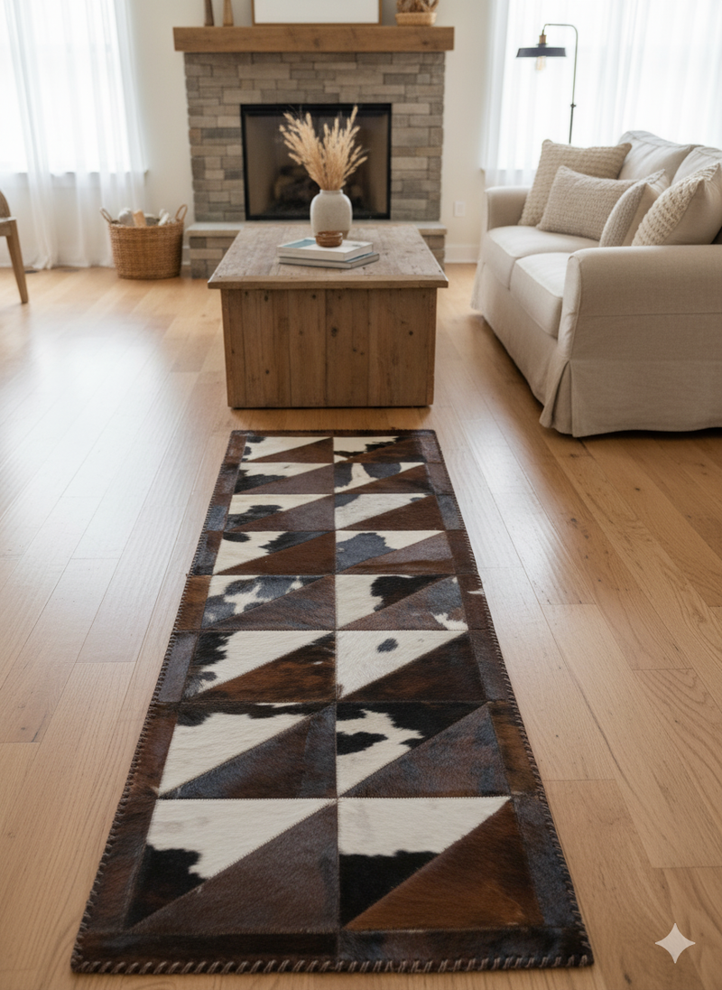 Runner Cowhide Rug Size 2 x 6 Feet