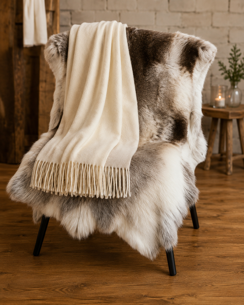 Wild & Warm Bundle: Reindeer Hide + Baby Alpaca Blanket