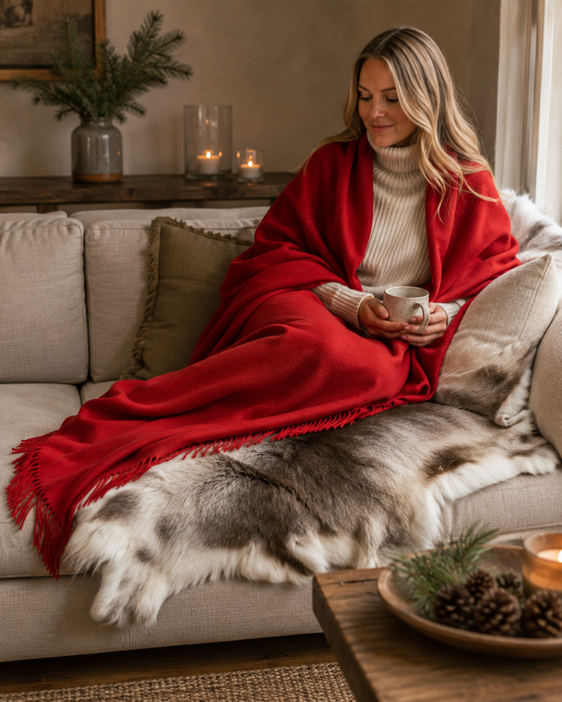Wild & Warm Bundle: Reindeer Hide + Baby Alpaca Blanket