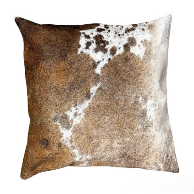 Genuine Cowhide Pillow Cover Brown Speckled