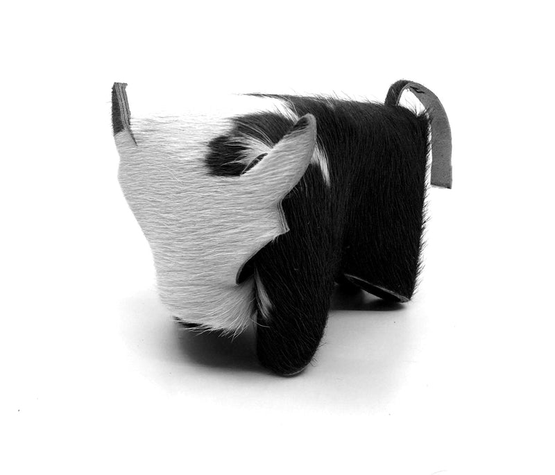 Cowhide Hair-On Bull Figurine | Handcrafted Decorative or Desktop Accent