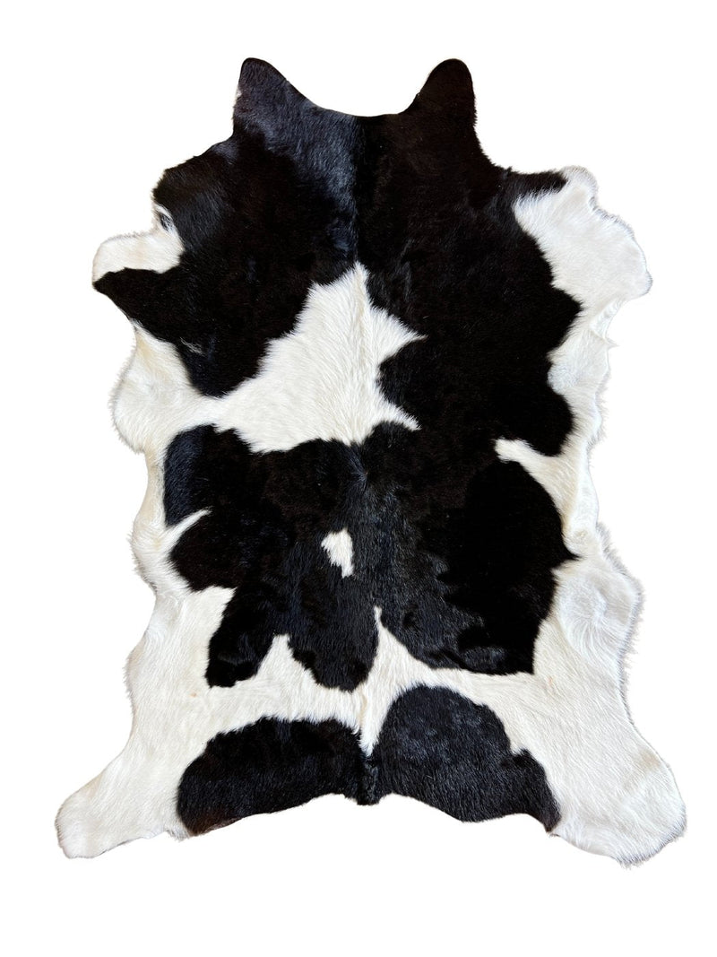 Calf Hair-On Hide Rug Black and White | Natural Shape Large