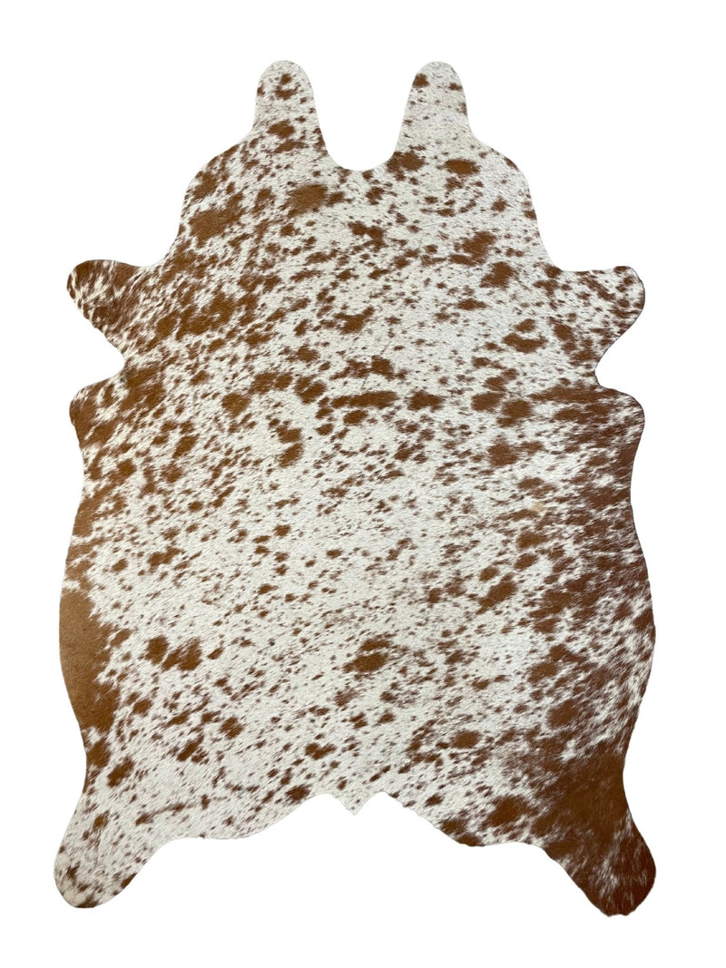 Cutout Cowhide Hair-On Mini Rug Brown and White Speckled | Natural Shape 2' x 2.5