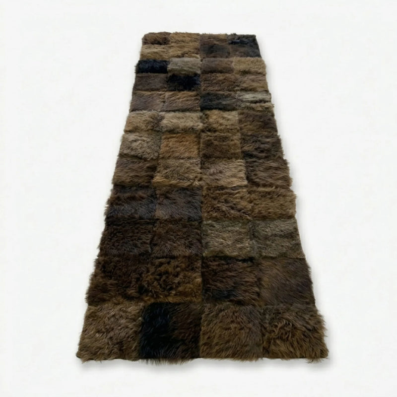 Bison Rectangle Patchwork Area Rug / Runner - 2’x6’