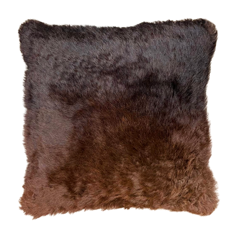 Bison Leather Throw Pillow – Square Luxe Accent (20" x 20") with Insert