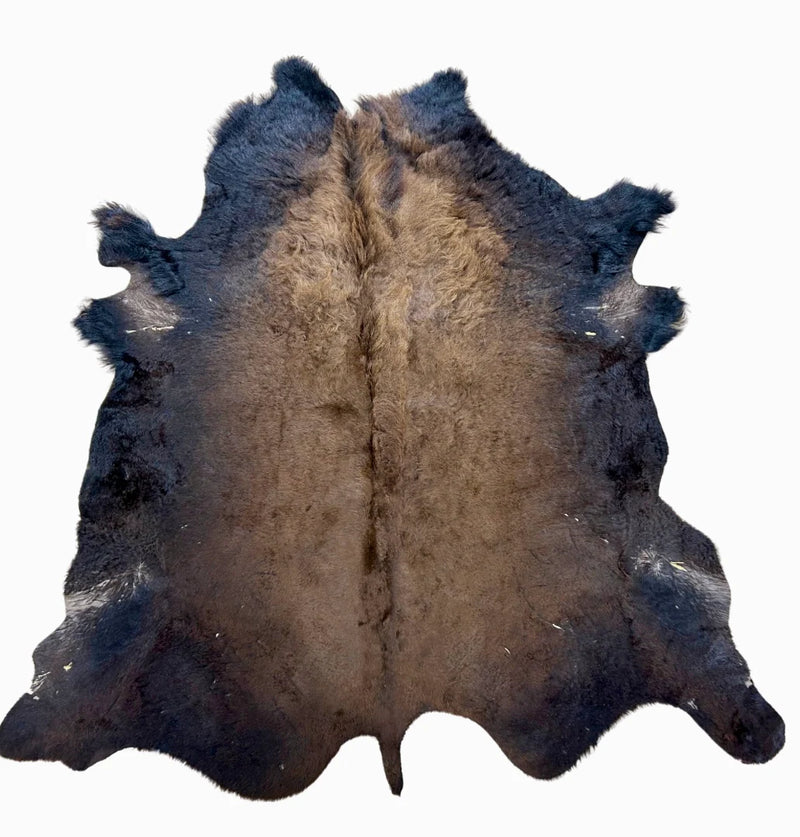 Buffalo / Bison Rug Hide - Second Grade Good Deluxe (Light Markings) - Large