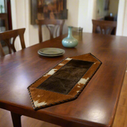 cowhide and bison table runner