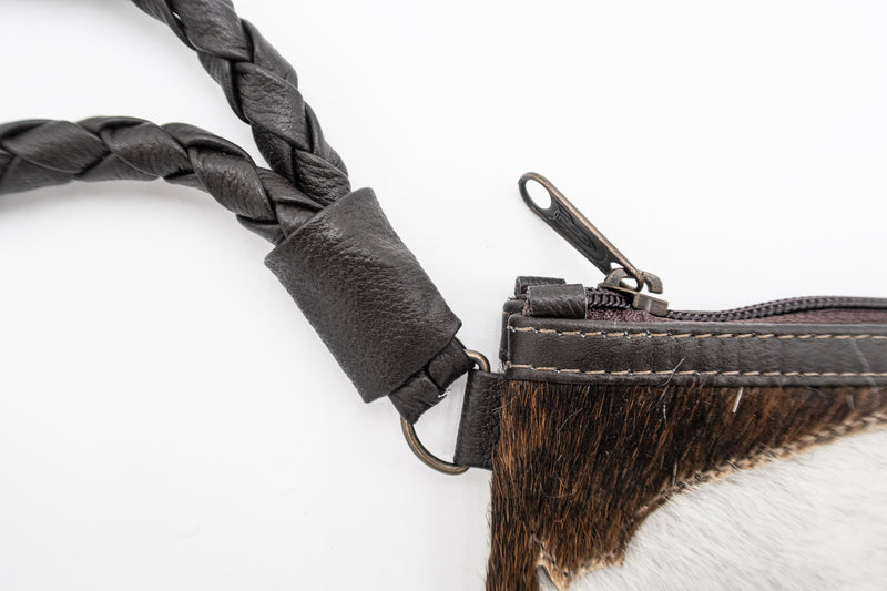 Handcrafted Cowhide Mini Wrist Purse or Clutch - Buffalo Design