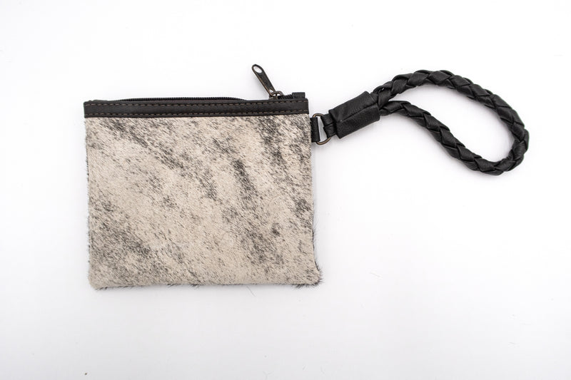Handcrafted Cowhide Mini Wrist Purse or Clutch - Buffalo Design