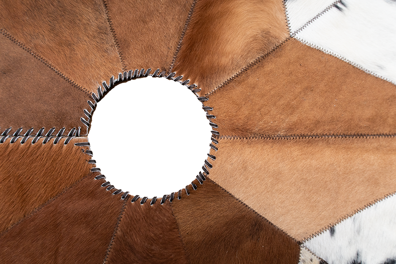 🎄 Cowhide Christmas Tree Skirt - Brown & White