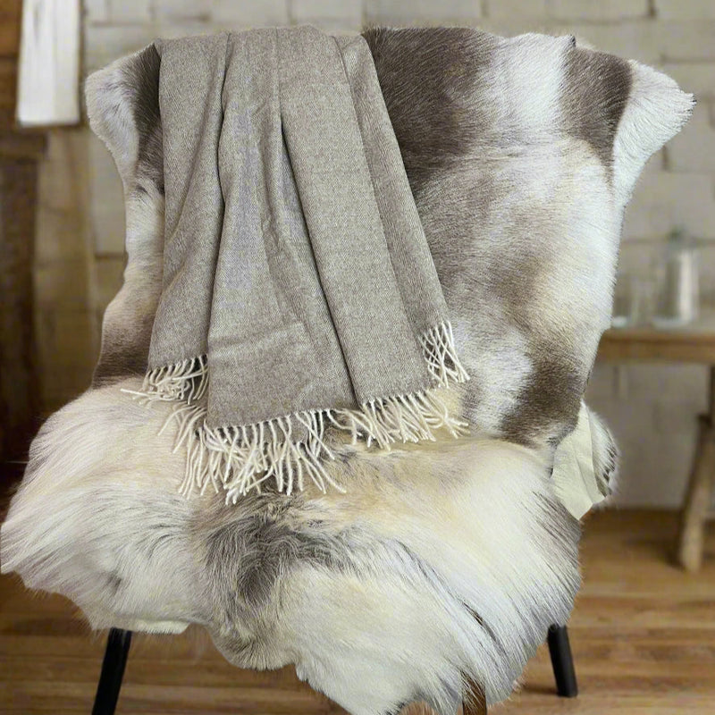 Wild & Warm Bundle: Reindeer Hide + Baby Alpaca Blanket